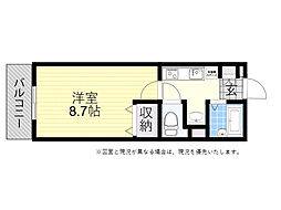 プラムの森 1Kの間取図画像