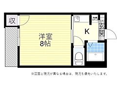 バウハウスタジマ 1Kの間取図画像