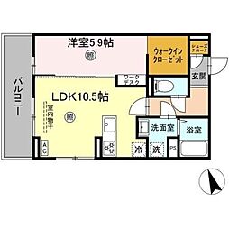 PREMILIFE須賀II 1LDKの間取図画像