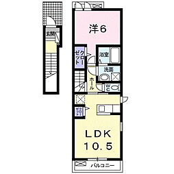 アルメール 1LDKの間取図画像