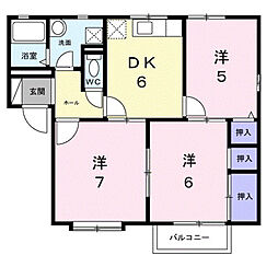 グレイスコート1 3DKの間取図画像