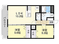 サンシャイン小野 2LDKの間取図画像