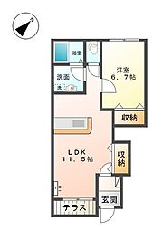 プロスペリタ 1LDKの間取図画像