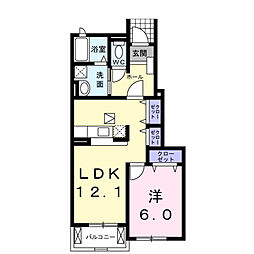 エルボスケN 1LDKの間取図画像