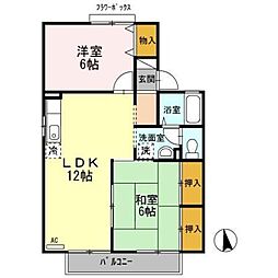 エクレール美濃屋A 2LDKの間取図画像