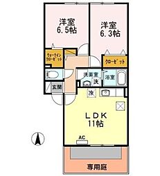 パークサイド 2LDKの間取図画像