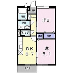 ステラ猪野 2DKの間取図画像