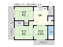 立川ビル 3DKの間取図画像