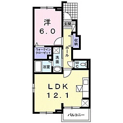 セレノガーデン 1LDKの間取図画像
