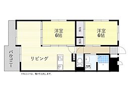 パルテールさくら館 2LDKの間取図画像