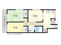福原富士見第2ビル 3DKの間取図画像