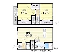 アテレーゼ明磧 2LDKの間取図画像