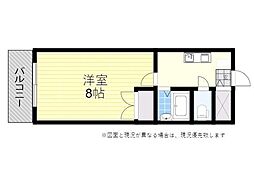 日生第5マンション 1Kの間取図画像