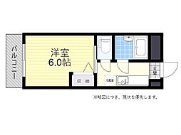 第6大分ユースコーポ 1Kの間取図画像