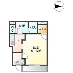 メイプルガーデン 1Kの間取図画像