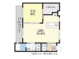 グランコムサ古国府ST. 1SLDKの間取図画像