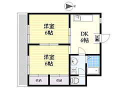 グリーンシティ雄城台 2DKの間取図画像