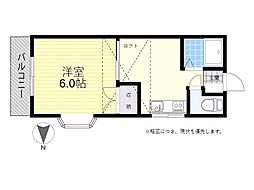 リヴェールコート 1DKの間取図画像