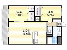 Y&MANDOU 2LDKの間取図画像