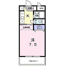 エクセレント由布 1Kの間取図画像