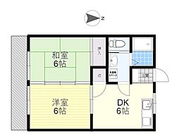 フォレストB/c 2DKの間取図画像
