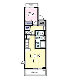 カーサフィオーレ 1LDKの間取図画像