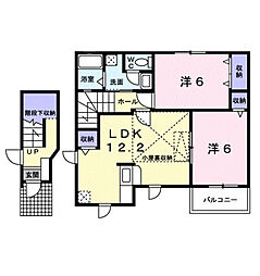 ビップハイツM-2 2LDKの間取図画像