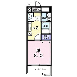 エアリーストリート 1Kの間取図画像