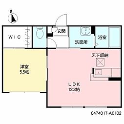 モンポエーム1 1LDKの間取図画像