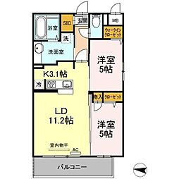 アン・シャトウ 2LDKの間取図画像