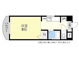 ボン長田 1Kの間取図画像