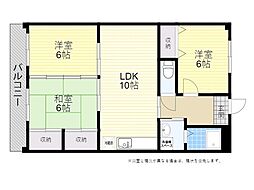 アメニティー21東大分 3LDKの間取図画像