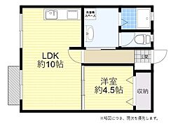植木ビル 1LDKの間取図画像