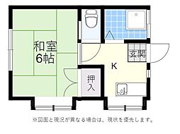 コーポマルナカ 1Kの間取図画像