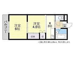 メゾンあべ 1DKの間取図画像