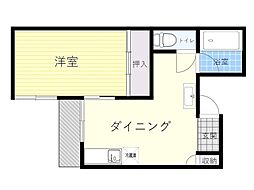 ユニバビル2 1DKの間取図画像