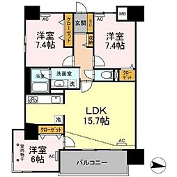 ParkAvenueEAST 3LDKの間取図画像