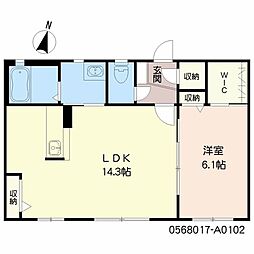 ストリーム 1LDKの間取図画像