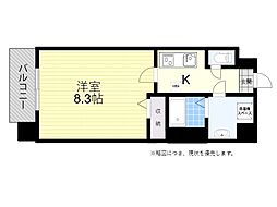 グランデール金池 1Kの間取図画像