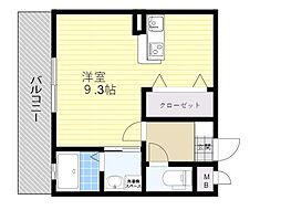 リファレンス中央町 ワンルームの間取図画像