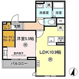 PREMILIFE碩田町 1LDKの間取図画像