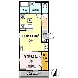 PREMILIFE碩田町 1LDKの間取図画像