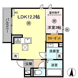プレミライフ寿町 1LDKの間取図画像
