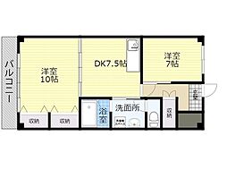 ミリオーレ春日 2DKの間取図画像