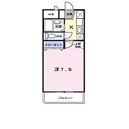 GRACE.ONE 1Kの間取図画像