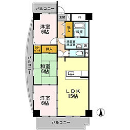 リシェス城崎 3LDKの間取図画像