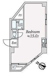 善隣會館 ワンルームの間取図画像