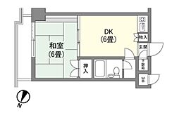 パノラマ・ビュー・白子 1DKの間取図画像