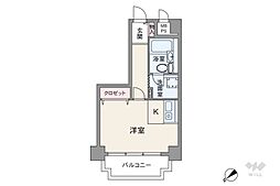 サンコート池袋 1Kの間取図画像