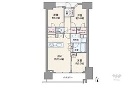プラウド上野松が谷 3LDKの間取図画像
